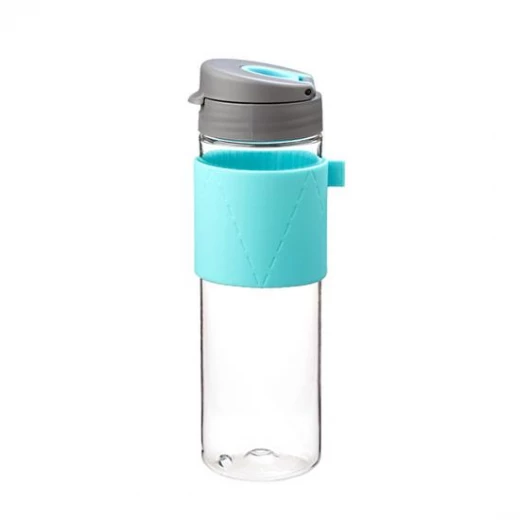 Komax Tea Bottle With Silicone Holder, Light Blue Color, 550 ml Komax Tea Bottle With Silicone Holder, Light Blue Color, 550 ml
