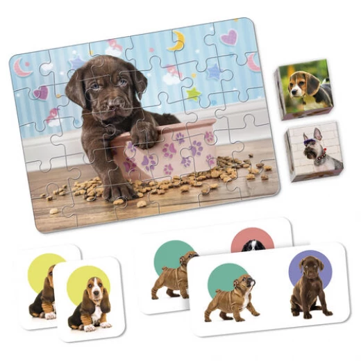 مجموعة ألعاب ألغاز جرو Clementoni Edu Kit 4 في 1: متعة تعليمية للأطفال - كليمنتوني - Image 3