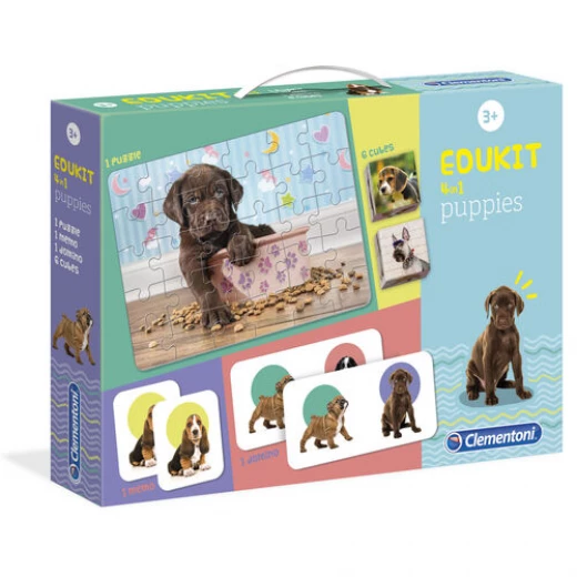 مجموعة ألعاب ألغاز جرو Clementoni Edu Kit 4 في 1: متعة تعليمية للأطفال مجموعة ألعاب ألغاز جرو Clementoni Edu Kit 4 في 1: متعة تعليمية للأطفال