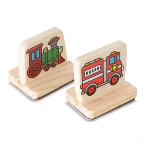 Melissa & Doug My First Wooden Stamp Set, Vehicles Design - Melissa &amp; Doug - Image 2