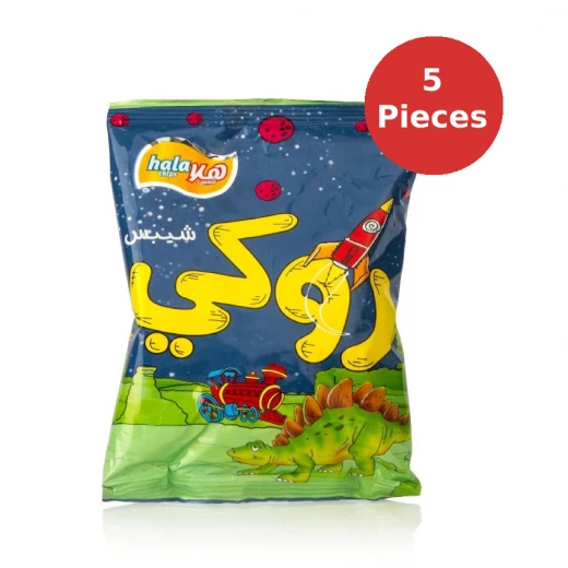 شيبس بنكهة الجبنة 55 جرام, 5 قطع من هلا روكي