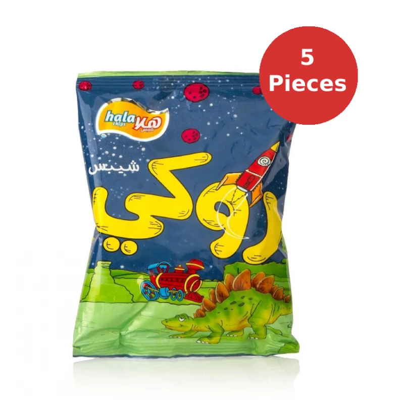 شيبس بنكهة الجبنة 55 جرام, 5 قطع من هلا روكي - شيبس هلا