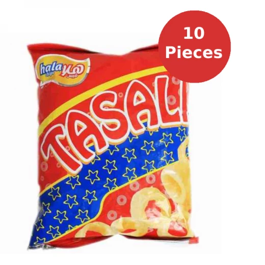 شيبس تسالي 28 جرام, 10 قطع من هلا تسالي