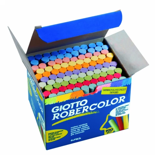 Giotto Robercolor Chalk , Assorted , Pack of 100 Giotto Robercolor Chalk , Assorted , Pack of 100