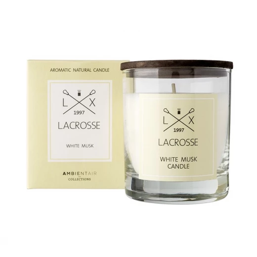 Ambientair Lacrosse Scented Candle, White Musk Scent, 200 Gram Ambientair Lacrosse Scented Candle, White Musk Scent, 200 Gram