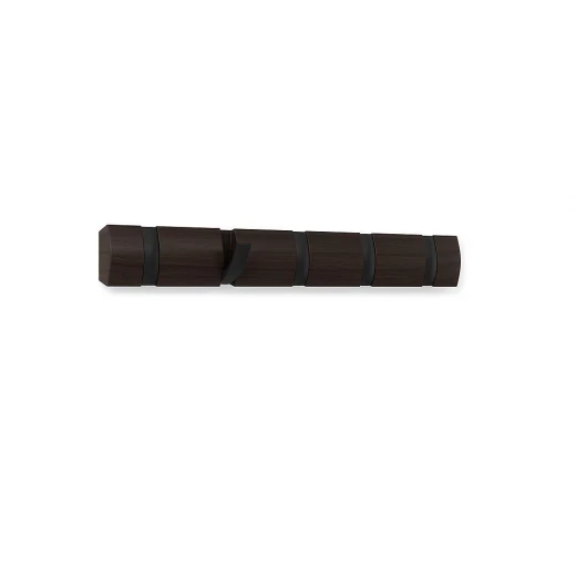 Umbra Flip Hooks Wall Rail, Black and Walnut Color Umbra Flip Hooks Wall Rail, Black and Walnut Color