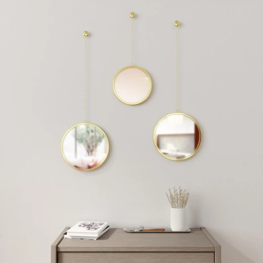 Umbra round shape mirror, set of 3 pieces, gold - Umbra - Image 2