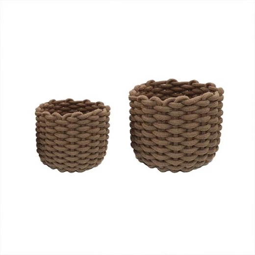 Weva fiori cotton storage basket set, 100% cotton, 2 pcs, taupe Weva fiori cotton storage basket set, 100% cotton, 2 pcs, taupe