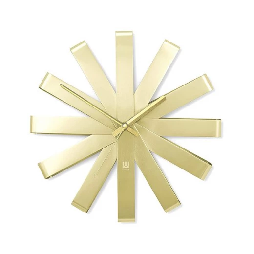 Umbra Ribbonwood Wall Clock, Gold Color