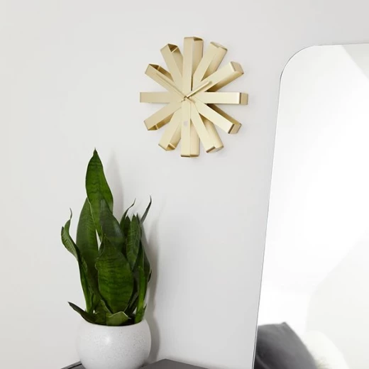 Umbra Ribbonwood Wall Clock, Gold Color - Umbra - Image 2