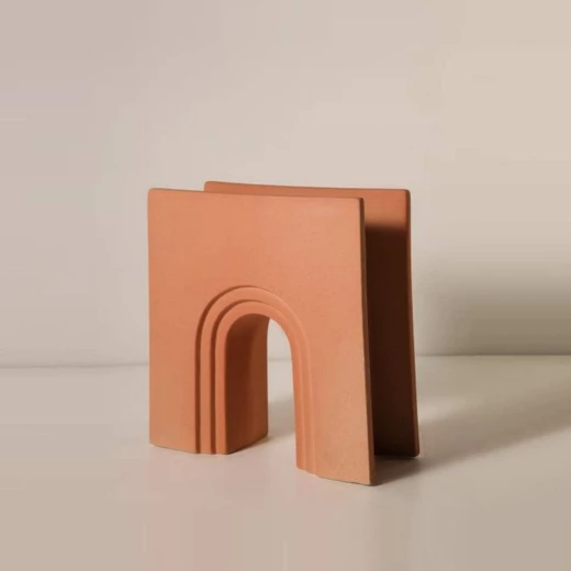 مزهرية سيراميك, باللون البرتقالي الفاتح, 20*20*7 سم - Image 4