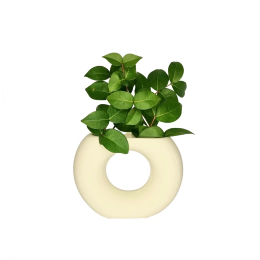 مزهرية سيراميك, باللون الأبيض الفاتح, 13*17*5 سم