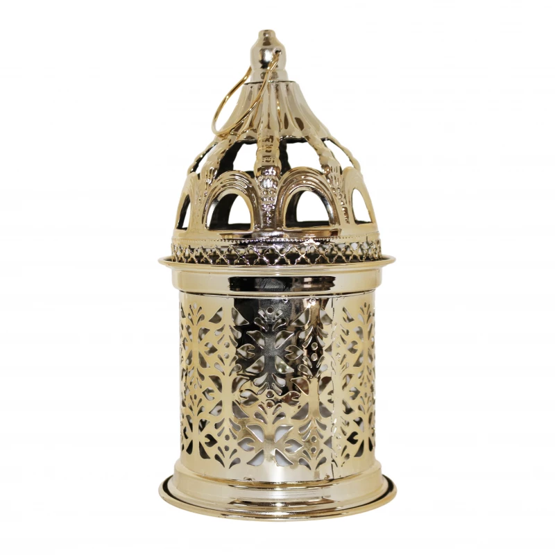 فانوس رمضان ، باللون الذهبي ، 13.1 × 13.1 × 25 سم