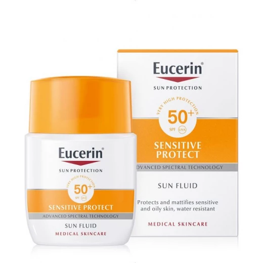 من يوسيرين SPF 50+ سائل واقي شمس بدون لمعان, 50 مل, درجة