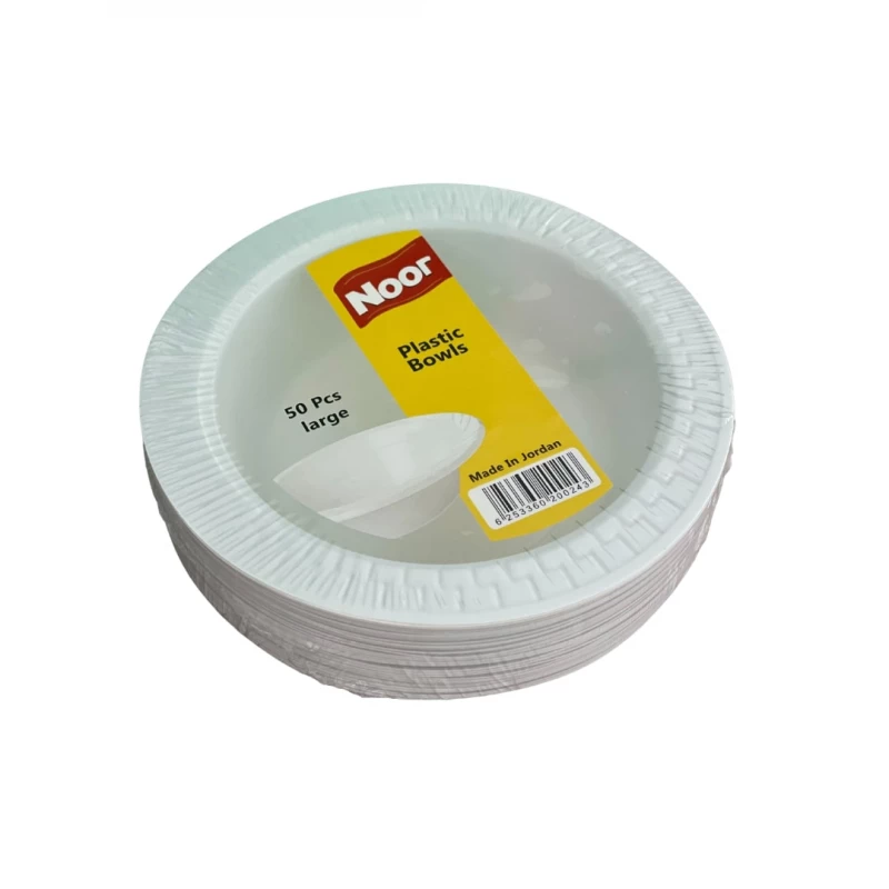Noor Plastic Bowls, Large, 50pcs - Noor