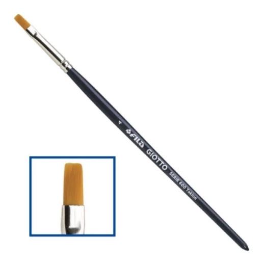 Giotto Fila Paintbrush Taklon Flat Tip Series 600/4 Giotto Fila Paintbrush Taklon Flat Tip Series 600/4