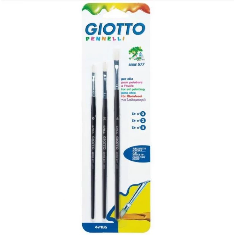 Giotto Flat Brushes 3 Pieces Set No.4-2-0 - Giotto