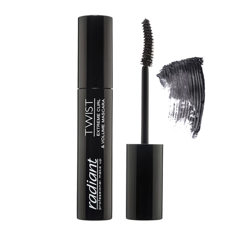 ماسكارا Radiant Twist Extreme Curl & Volume Black: إطلالة عيون دراماتيكية بفرشاة منحنية - Radiant twist