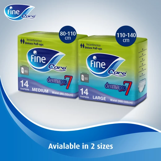 Fine Care Incontinence Adult Pull Ups for Unisex, Large, Waist 100-140 Cm, Pack of 14 - Fine - Image 2