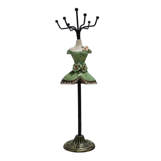حامل إكسسوارات عصري, بتصميم فستان, باللون الأخضر حامل إكسسوارات عصري, بتصميم فستان, باللون الأخضر