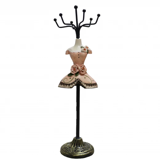 حامل إكسسوارات عصري, بتصميم فستان, باللون الزهري حامل إكسسوارات عصري, بتصميم فستان, باللون الزهري