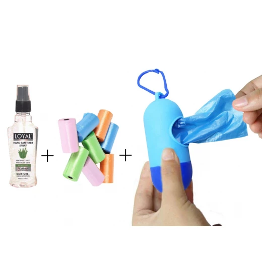 أكياس الحفاضات + كبسولة أكياس الحفاضات مع كيسين في كل صندوق + بخاخ معقم لليدين بالألوفيرا أكياس الحفاضات + كبسولة أكياس الحفاضات مع كيسين في كل صندوق + بخاخ معقم لليدين بالألوفيرا