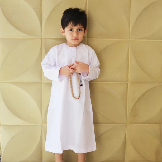 دشداشة أطفال صيفية, باللون الأبيض - Image 3