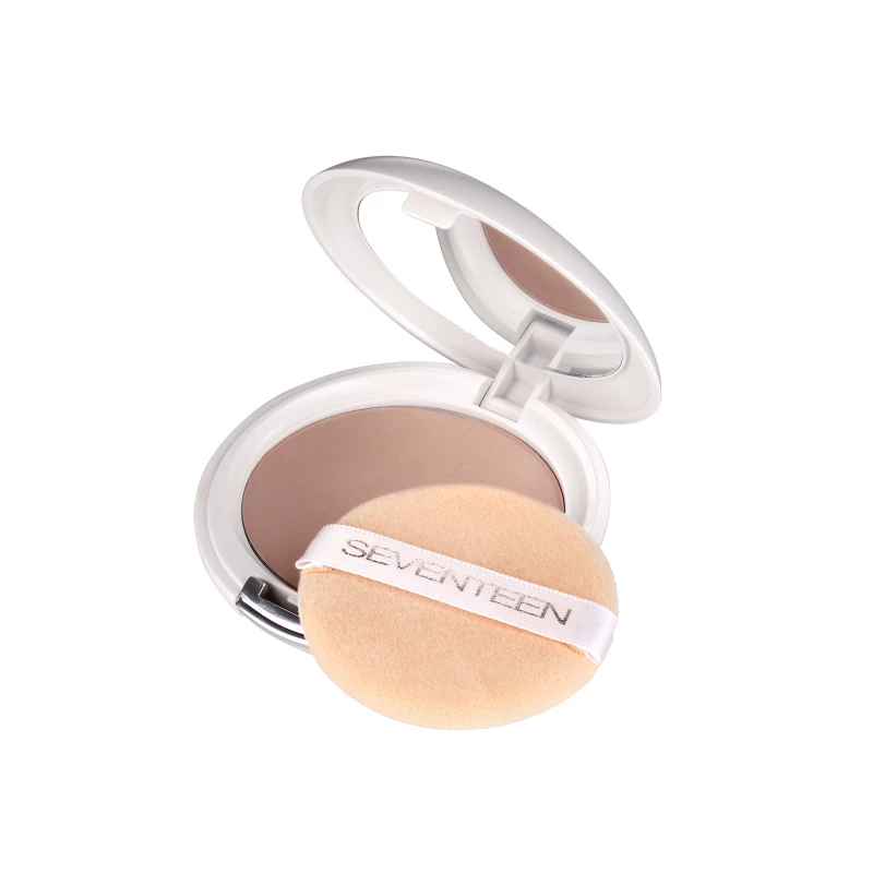 Seventeen Natural Silky Compact Powder 05 Matte Finish SPF15 Sun Protection All Skin Types Makeup Flawless Coverage - Seventeen