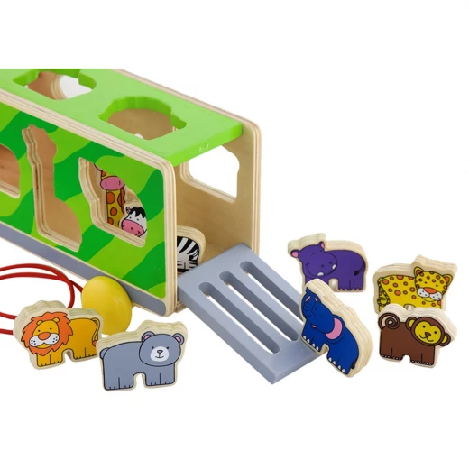 Viga Wooden Pull Along Shape Sorting Animal Truck - Viga - Image 2