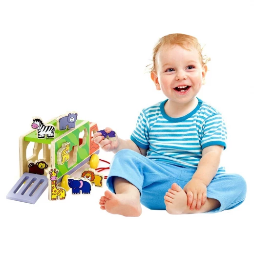 Viga Wooden Pull Along Shape Sorting Animal Truck - Viga - Image 3