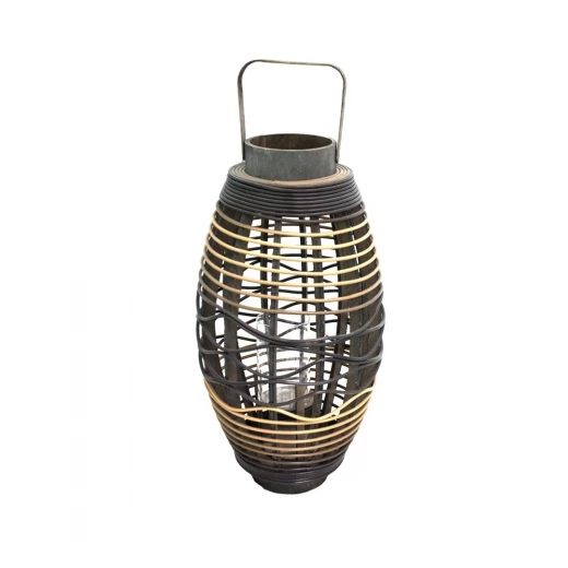 فانوس زجاجي وخشبي, باللون الأسود, 50 × 20 سم فانوس زجاجي وخشبي, باللون الأسود, 50 × 20 سم