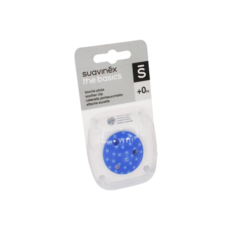 Suavinex Soother Clip the Basics, Blue Color - Suavinex