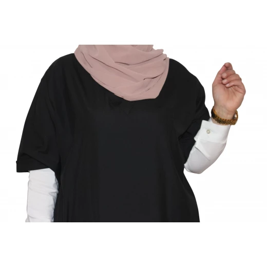 زي طبي وملابس تمريض نسائية, بأكمام قصيرة, باللون الأسود - Image 3