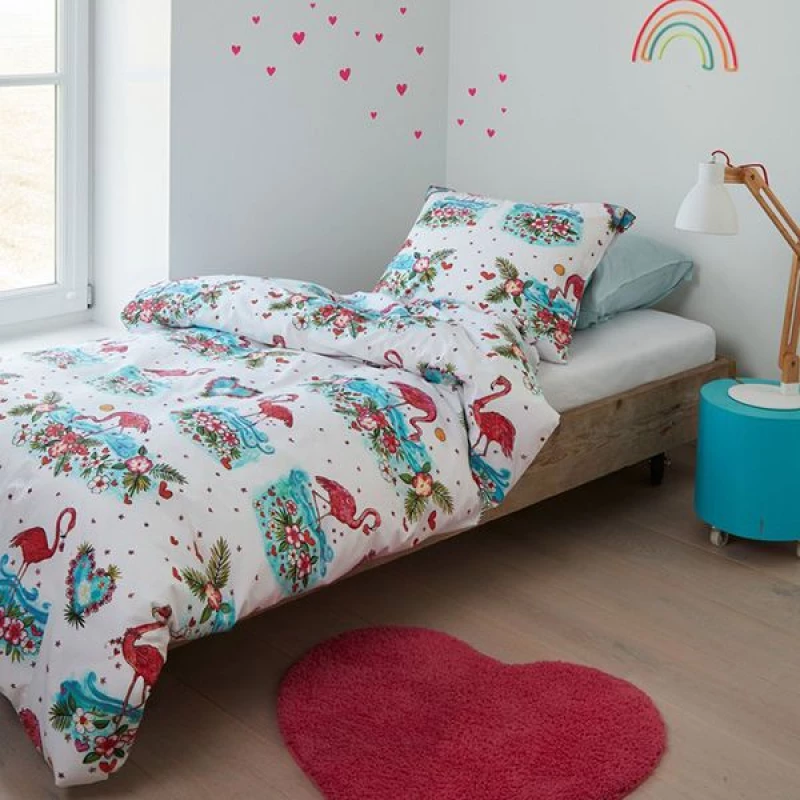 طقم وجه لحاف بتصميم فلامنغو, باللون الزهري, بالحجم مفرد و مفرد كبير, 2 قطع من بيدنج هاوس - بيدنج هاوس