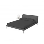 Bedding house fitted sheet set, cotton, dark grey color, twin size, 2 pieces - Bedding House