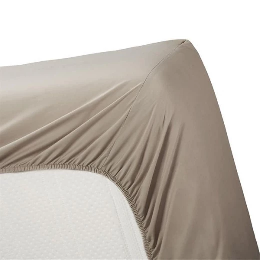 Bedding house fitted sheet set, cotton, taupe color, queen size, 3 pieces - Bedding House - Image 2