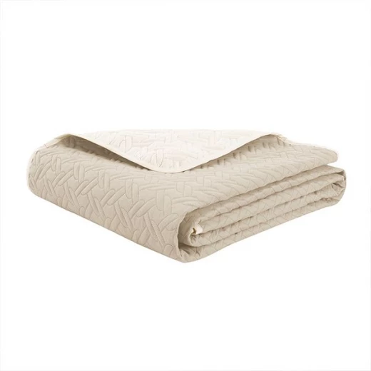 Nova home cross double face bedspread set, beige and ivory color, king size, 4 pieces - Nova Home - Image 4