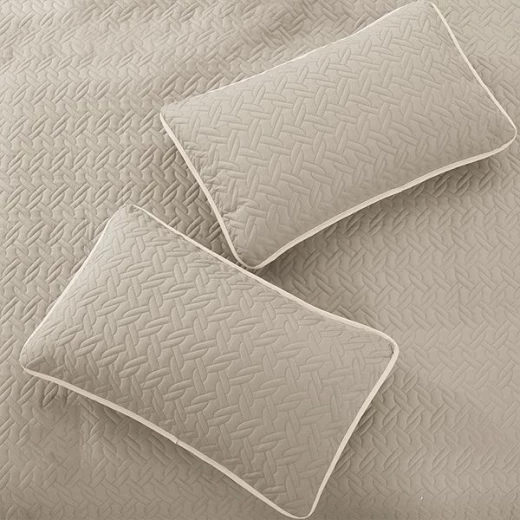 Nova home cross double face bedspread set, beige and ivory color, king size, 4 pieces - Nova Home - Image 6