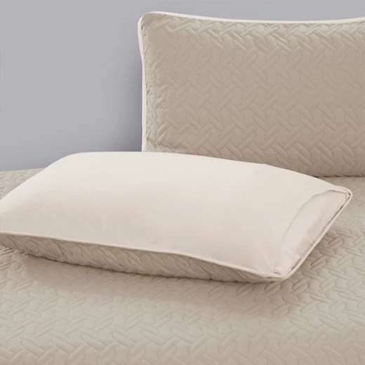 Nova home cross double face bedspread set, beige and ivory color, king size, 4 pieces - Nova Home - Image 7