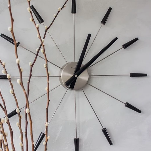 Nextime plug inn wall clock, black color - Nextime - Image 4