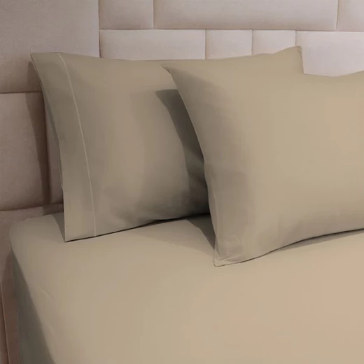 طقم شرشف مطاط بتصميم سادة, باللون البيج,بالحج المفرد الكبير  من فيلد كرست - فيلدكريست - Image 3