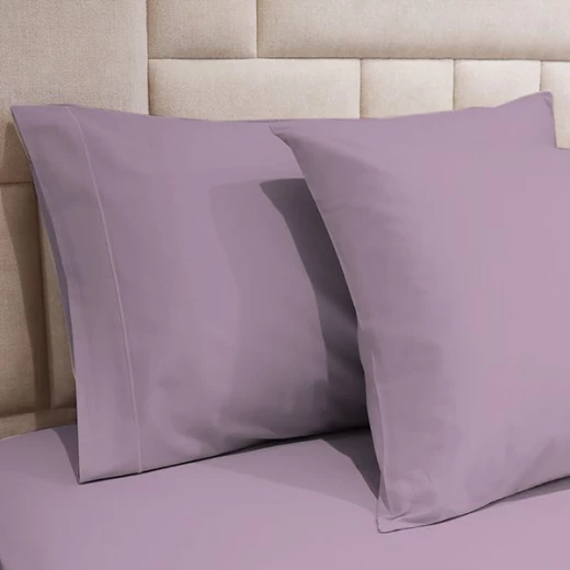 طقم شرشف مطاط بتصميم سادة, قطن, باللون البنفسجي, حجم مجوز, 3 قطع من فيلدكريست - فيلدكريست - Image 2