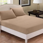 Fieldcrest plain fitted sheet set, linen color, twin size - Fieldcrest
