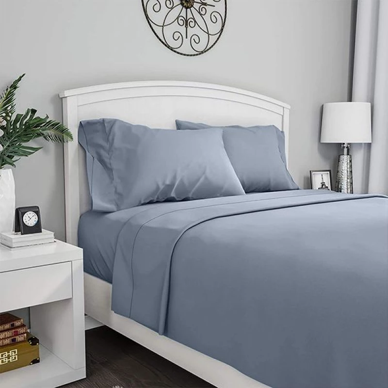 Fieldcrest plain flat sheet, cotton, blue color, twin size - Fieldcrest