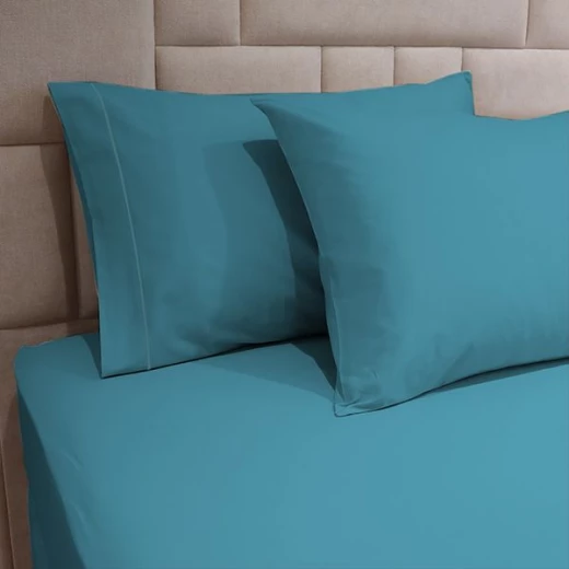Fieldcrest plain pillowcase set, cotton, turquoise color, 2 pieces Fieldcrest plain pillowcase set, cotton, turquoise color, 2 pieces