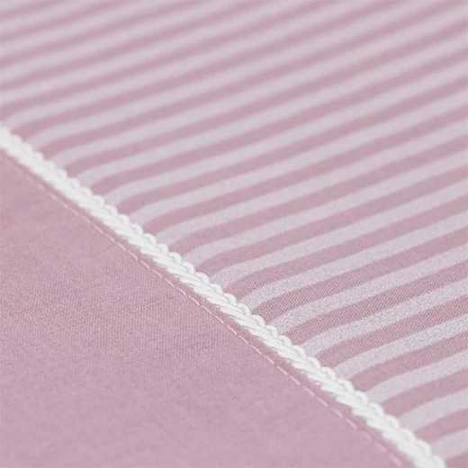 Cannon dots and stripes fitted sheet set, poly cotton, rose color, king size, 3 pieces - Cannon - Image 4