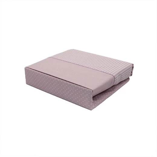Cannon dots and stripes fitted sheet set, poly cotton, rose color, king size, 3 pieces Cannon dots and stripes fitted sheet set, poly cotton, rose color, king size, 3 pieces