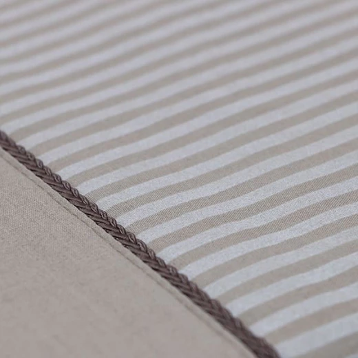Cannon dots and stripes fitted sheet set, poly cotton, beige color, queen size, 3 pieces - Cannon - Image 4