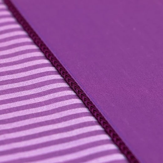 Cannon dots and stripes fitted sheet set, poly cotton, dark purple color, queen size, 3 pieces - Cannon - Image 4