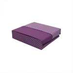 Cannon dots and stripes fitted sheet set, poly cotton, dark purple color, queen size, 3 pieces - Cannon
